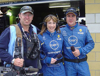 Kylie, David, Daryl in Pitlane for TEN Motorsport